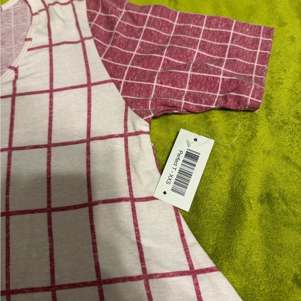 Women’s LuLaRoe Perfect Faded Red and Cream Design Size XXS NWT - Picture 6 of 7